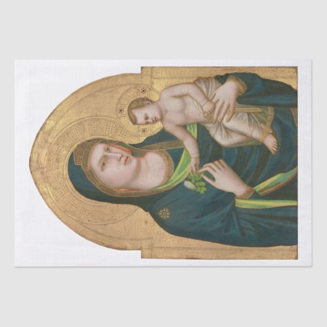 PAPIER MOUSSELINE TISSUE PAPIER : MADONNA & ENFANT : GIOTTO : 1337 (Recto)