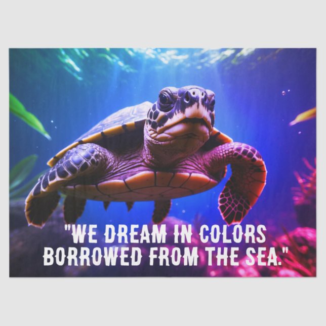 Papier Mousseline Tissus/papier de découpage de la tortue de mer (Recto)