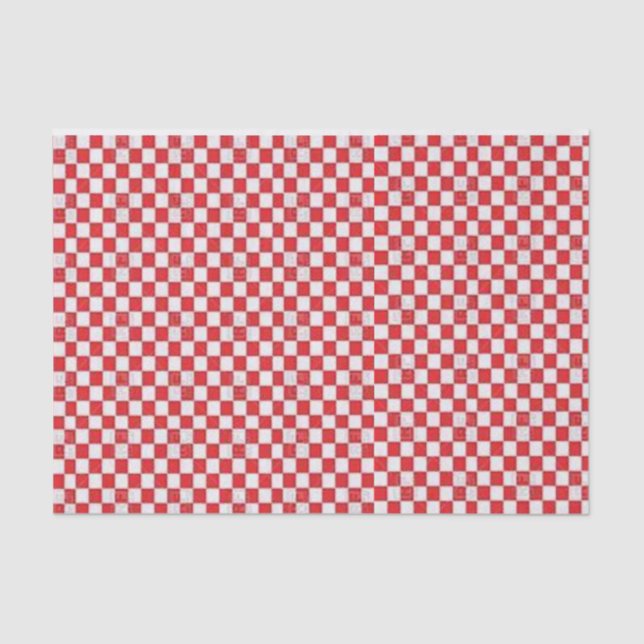 Papier Mousseline Tissus Papier Tissu Tresses Rouge Plaid (Recto)