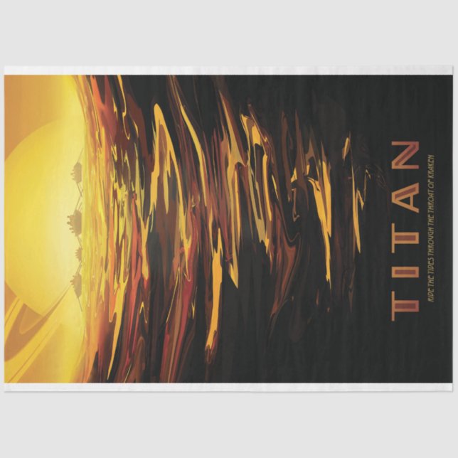 Papier Mousseline Titan la plus grande lune de la planète Saturne (Recto)