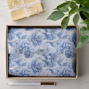 Papier Mousseline Toile bleue de Jouy