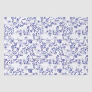 Papier Mousseline Toile bleue et blanche
