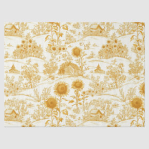 Papier Mousseline Toile de Campagne Tournesol Vintage Jaune (1)