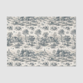 Papier Mousseline Toile de Jouy Campagne Papier Tissu | Élégant