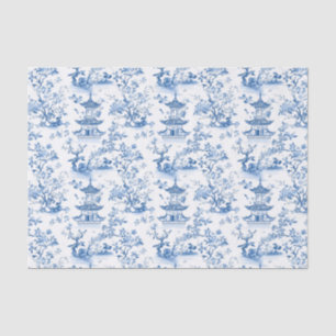 Papier Mousseline Toile de Pagode de la Chinoiserie Bleue