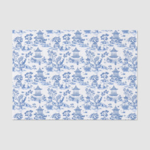 Papier Mousseline Toile de Pagode de la Chinoiserie Bleue