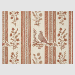 Papier Mousseline Toile de poule de cottage motif floral terracotta