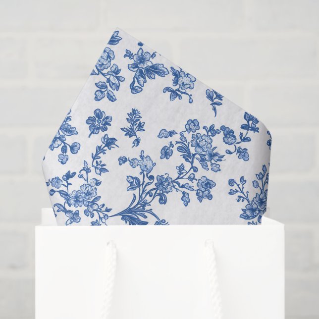 Papier Mousseline Toile Florale En vichy (Sac cadeau)