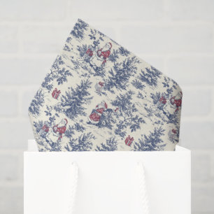 Papier Mousseline Toile Père Noël Red & Blue Christmas