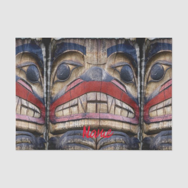 Papier Mousseline Tonnerre à visage totem (Recto)