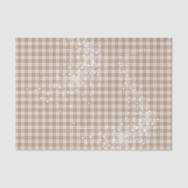 PAPIER MOUSSELINE TONS DE MOTIF BROWN PLAID NEUTRE (Recto)
