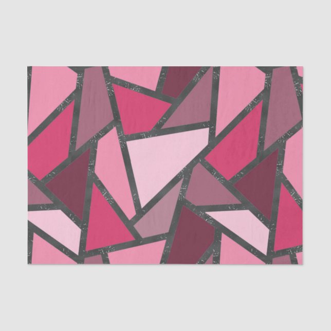 Papier Mousseline Tons de motif en vitrail rose (Recto)