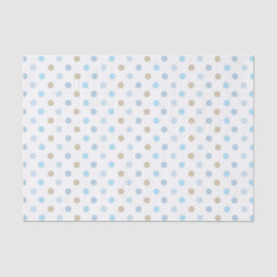PAPIER MOUSSELINE TONS DE POIS BLEU & TAN