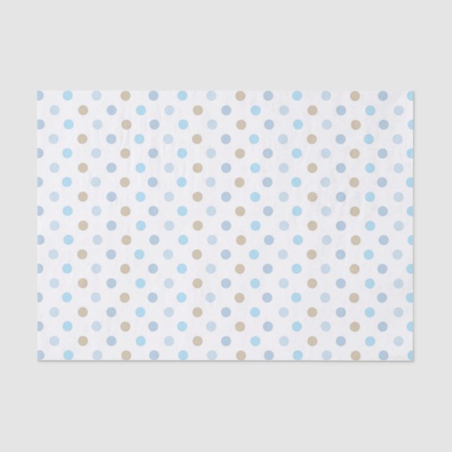 PAPIER MOUSSELINE TONS DE POIS BLEU & TAN (Recto)
