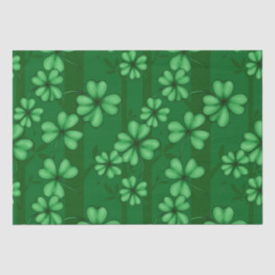 PAPIER MOUSSELINE TONS DE SHAMROCKS IRLANDAIS VERTS