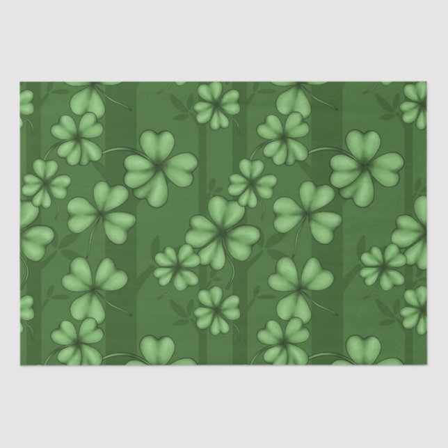 PAPIER MOUSSELINE TONS DE SHAMROCKS IRLANDAIS VERTS (Recto)