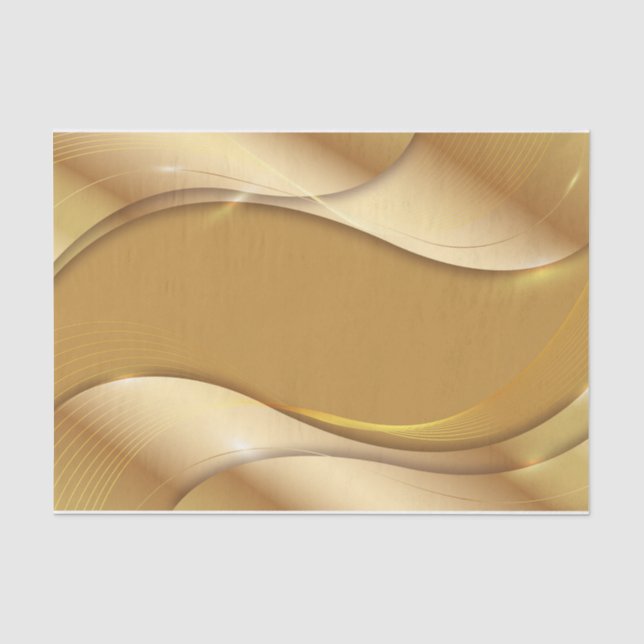 Papier Mousseline Tons d'or Abstraits et vagues (Recto)