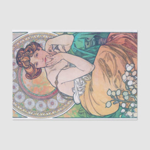 Papier Mousseline Topaz (quatre bijoux), Alphonse Mucha
