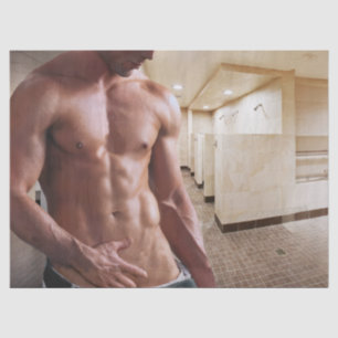 Papier Mousseline Torse d'homme musclé torse nu sixpack de SlipperyJ
