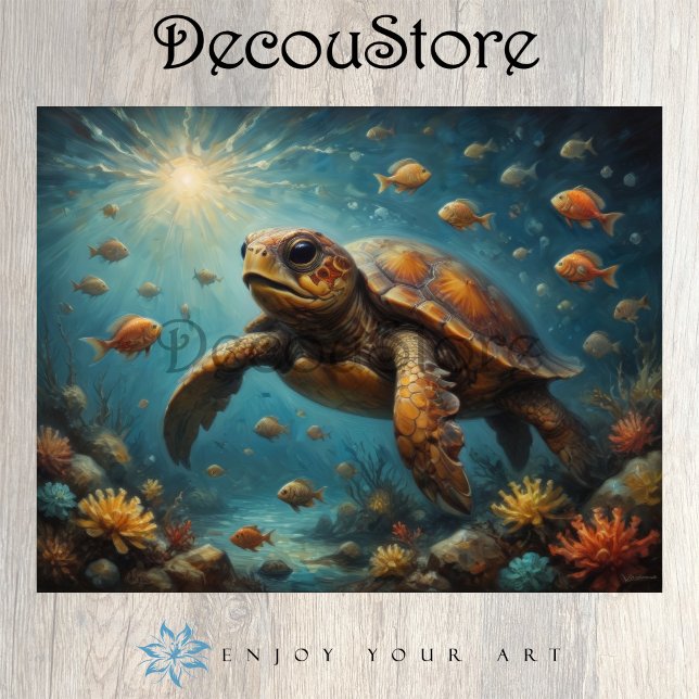 Papier Mousseline Tortue de mer découpage sous-marin (Créateur téléchargé)