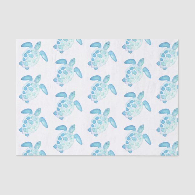 Papier Mousseline Tortue marine dans les pastels (Recto)
