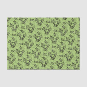 Papier Mousseline Tortues marines sur vert