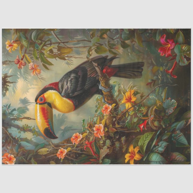 Papier Mousseline Toucan tropical (Recto)