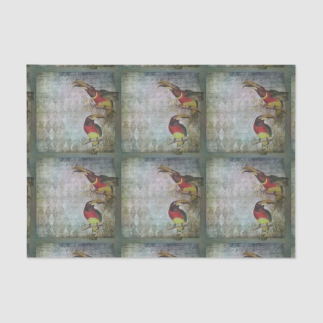 Papier Mousseline Toucan tropical (Recto)