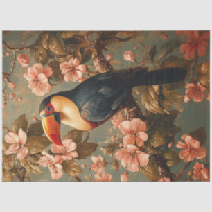 Papier Mousseline Toucan Tropical Style Vintage Peinture Découpage