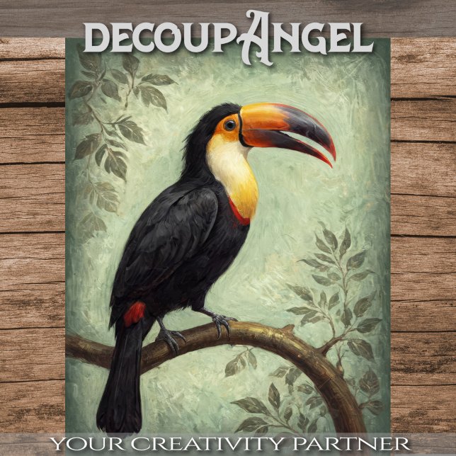 Papier Mousseline Toucan Tropical Touch - Découpage - (Créateur téléchargé)