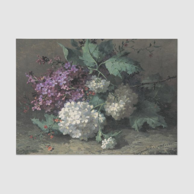 Papier Mousseline Toujours la vie avec Lilacs par Margaretha Roosenb (Recto)
