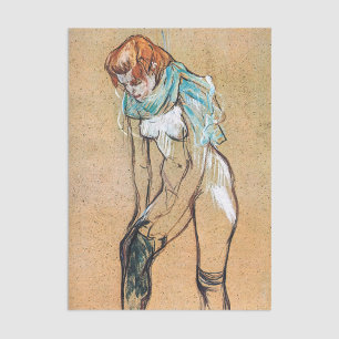 Papier Mousseline Toulouse-Lautrec - Femme qui tire son bas