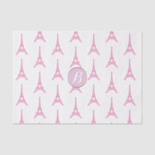 Papier Mousseline Tour Eiffel rose Paris Monogramme Fête Moderne