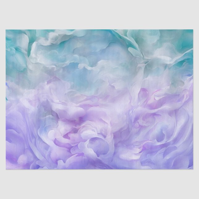 Papier Mousseline Tourbillon de nuage bleu et violet (Recto)
