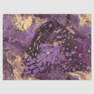 Papier Mousseline tourbillon d'encre d'or iris :