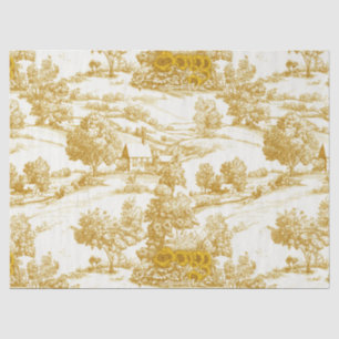 Papier Mousseline Tournesol Campagne Vintage Toile Jaune (6)