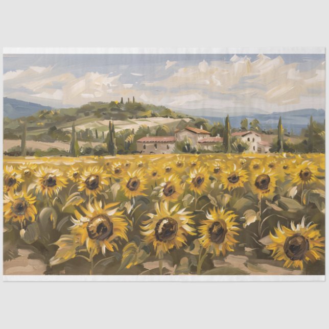 Papier Mousseline Tournesol Impressionniste Peinture Découpage (Recto)