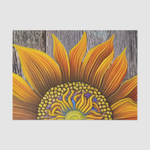 Papier Mousseline Tournesol rustique sur la Barre