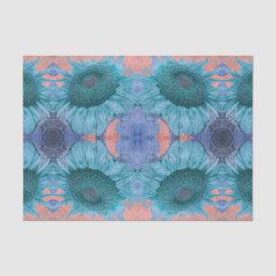 Papier Mousseline Tournesol Vintage bleu rose violet Floral antique
