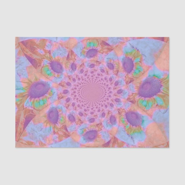 Papier Mousseline Tournesol violet rose pastel Découpage Abstraite (Recto)