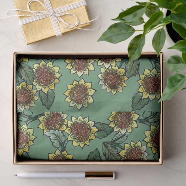 Papier Mousseline Tournesols                                         (Cadeau)