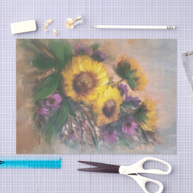 Papier Mousseline Tournesols (Artisanat)
