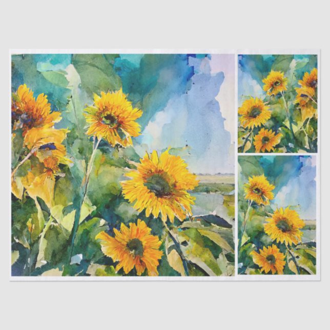 Papier Mousseline Tournesols de fin d'été (Recto)