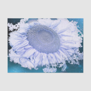 Papier Mousseline Tournesols Géants Vintage Vignette Bleu Violet