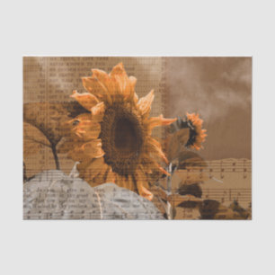 Papier Mousseline Tournesols jaunes géants Musique rustique Hymn Cou