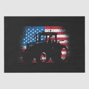 Papier Mousseline Tractor USA Drapeau design pour Patriotic Farmer
