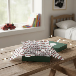 Papier Mousseline Train à vapeur rouge