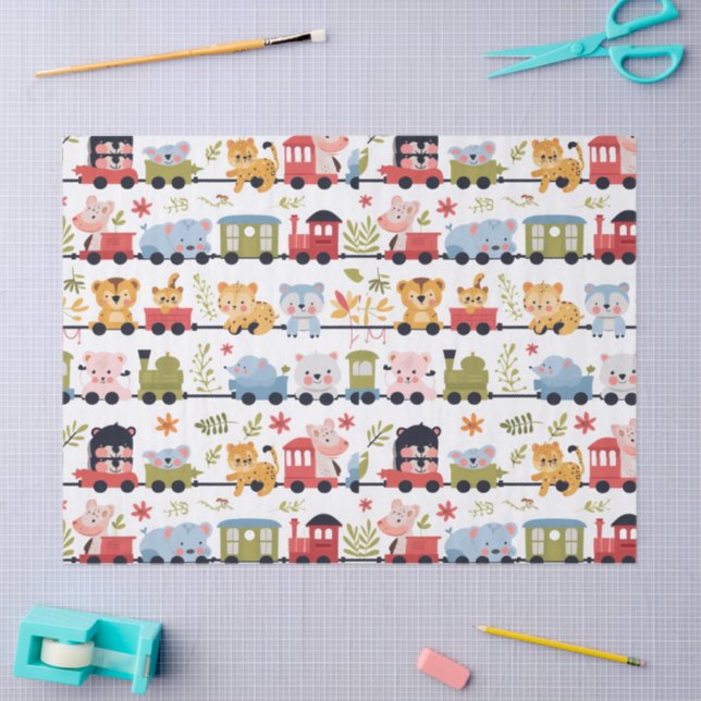 Papier Mousseline Train d'animaux bébé (Artisanat)