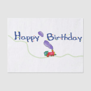Papier Mousseline Train de joyeux anniversaire