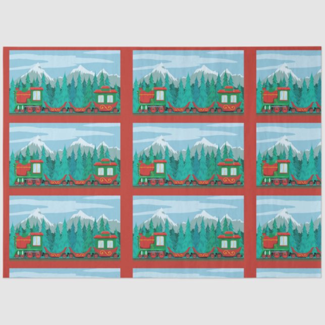 Papier Mousseline Train de Noël (Recto)